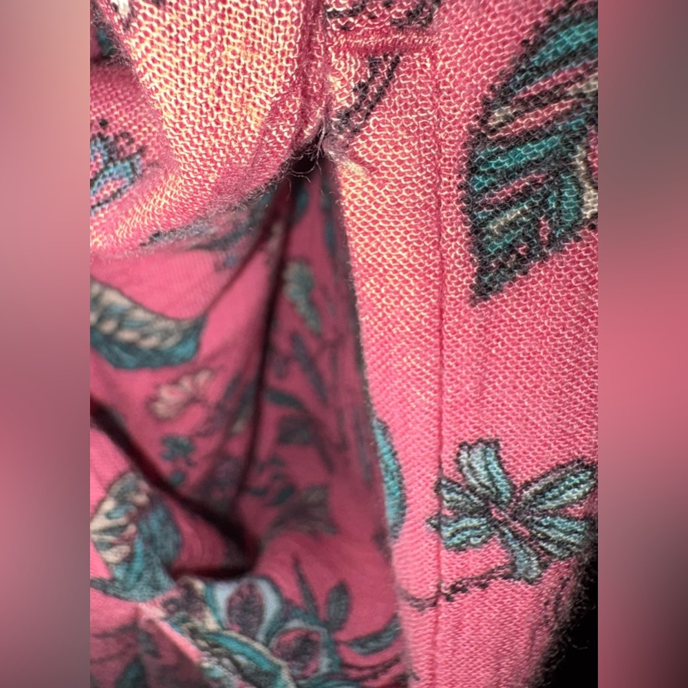 J. Jill Pink and Teal Floral Maxi Dress. Size Petite XL, Side Pockets. - Picture 10 of 10